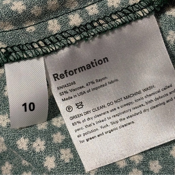 REFORMATION NWT Green Floral Alexandra Midi Dress *Wyoming Print 10 - Picture 13 of 14